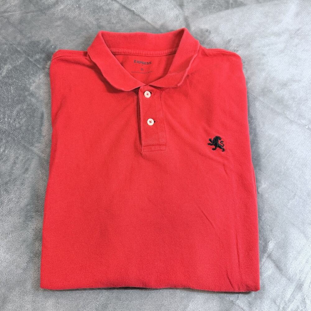 Express Men’s Red Polo Shirt Size XL – Short Sleeve Casual Top